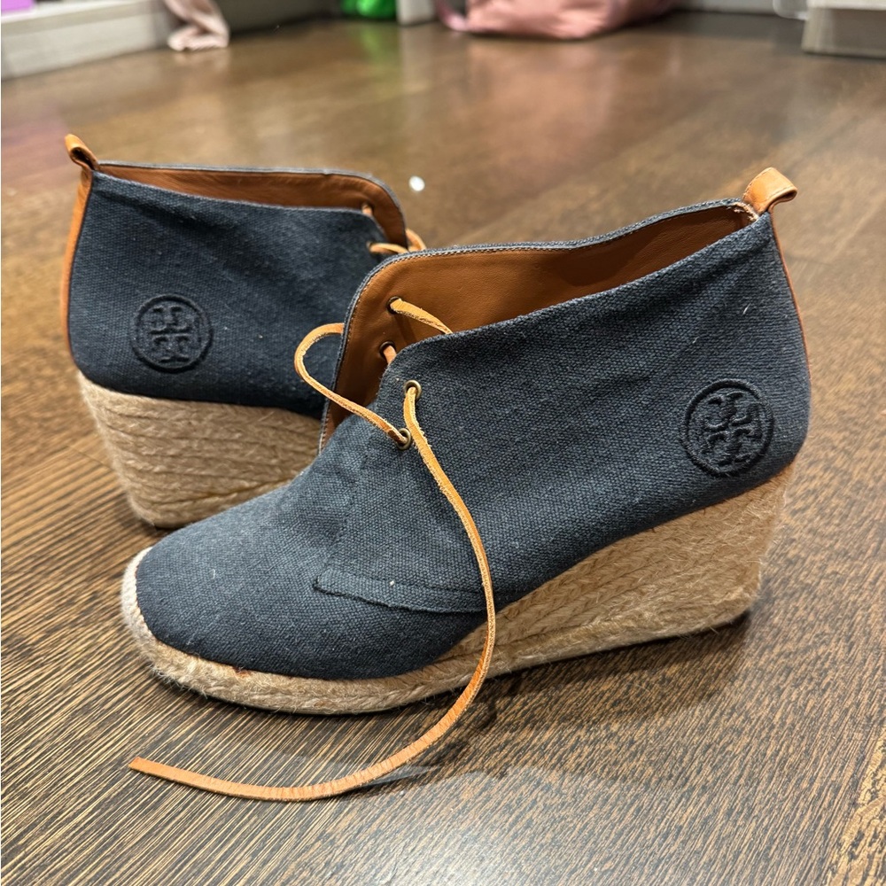 Tory Burch espadrille wedge booties